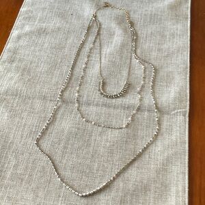 Stella & Dot Silver and Gold Layered Necklace